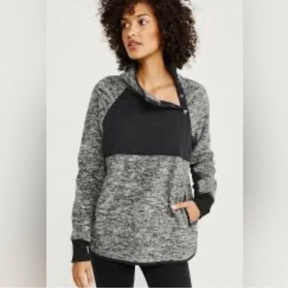 Abercrombie Snap Up Fleece Sweatshirt Sz M